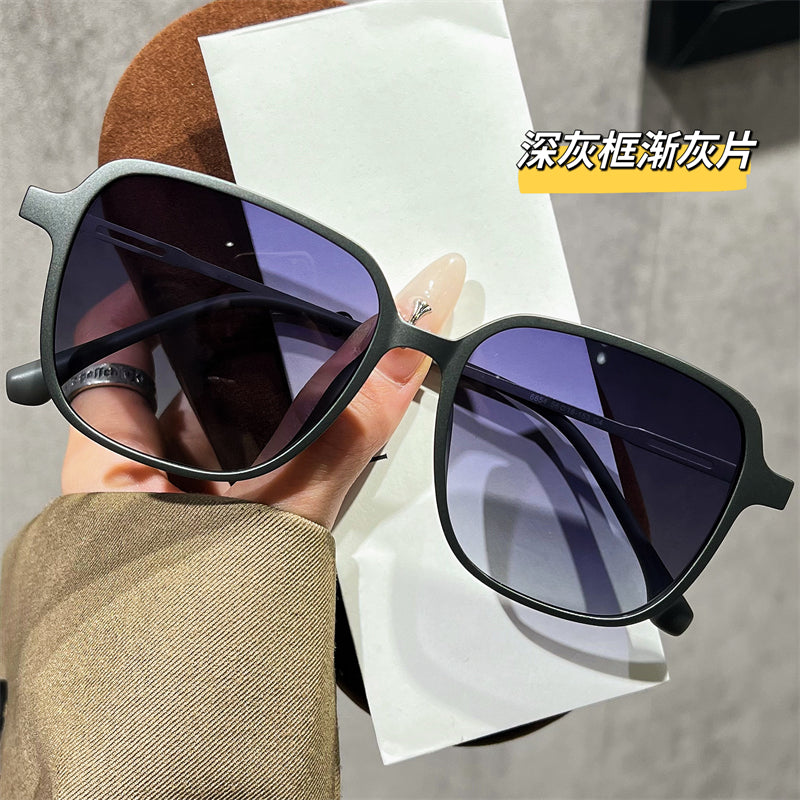 Ultra-light pure titanium plastic steel large-frame sunglasses