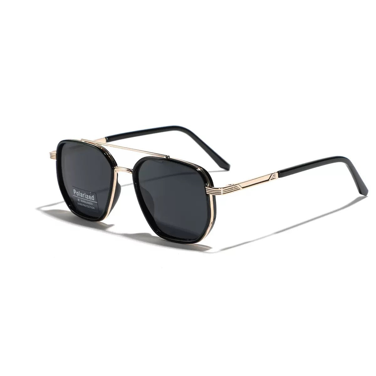 Semi-Metal Large Square Frame Sunglasses for Men
