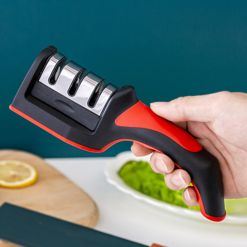 Kitchen 3-section knife sharpener