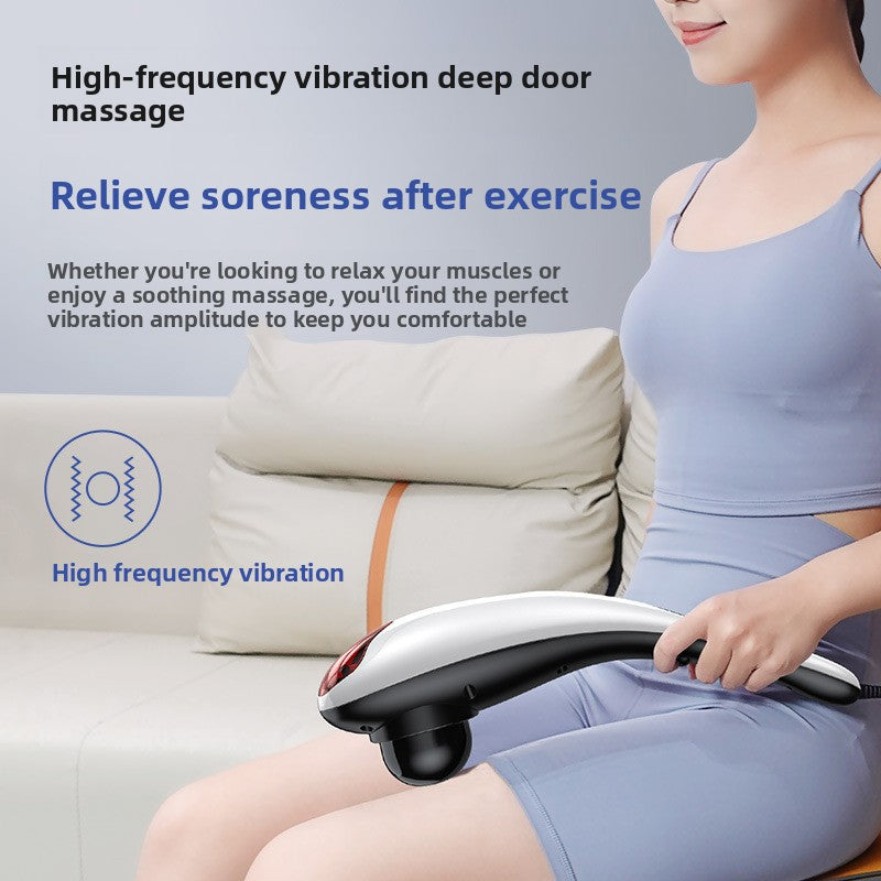 Handheld Dolphin Electric Massager with 3 Interchangeable Heads