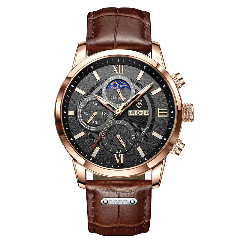 LIGE Multifunctional Quartz Watch