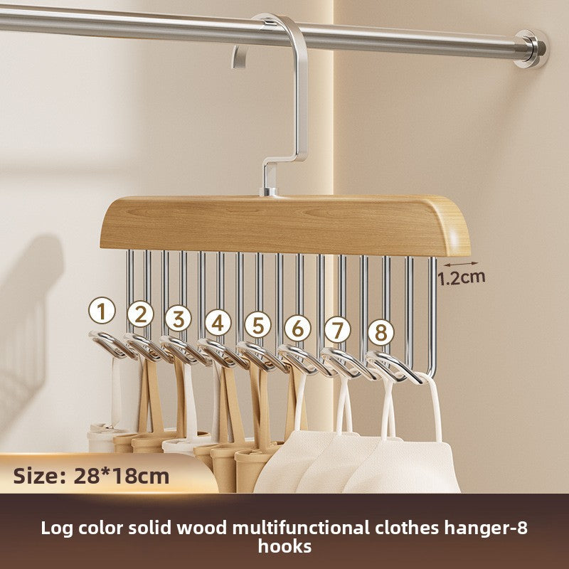 8-hook wooden clothes hanger
