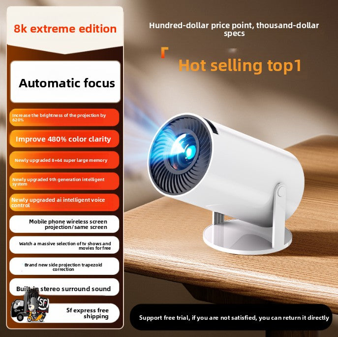 Portable 4K HD Smart Projector for Home Theater