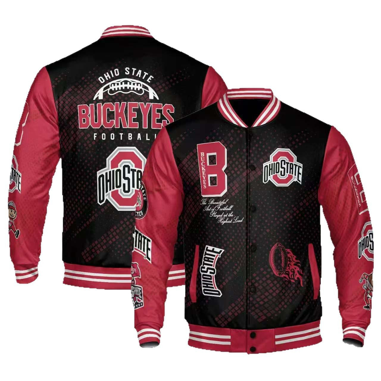 Standing collar baseball jacket