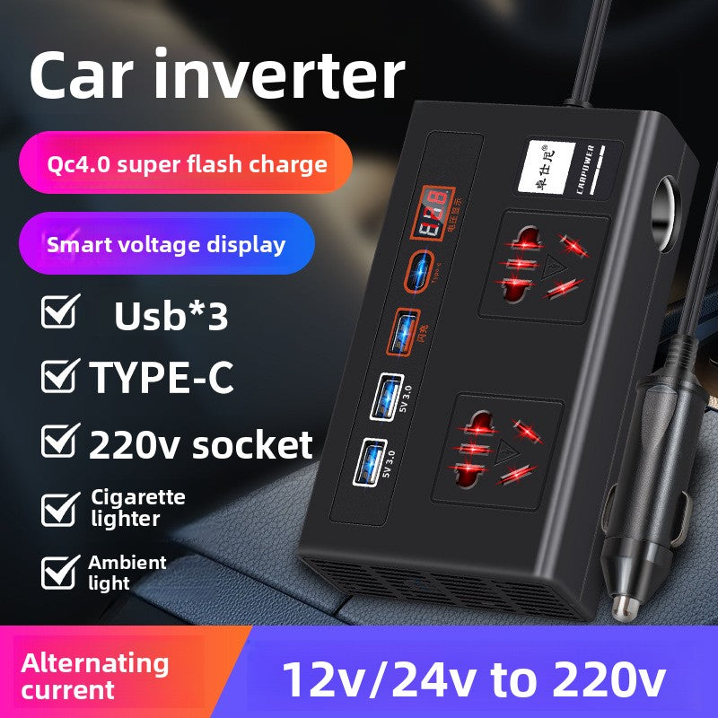 High-Power Car Inverter 12V/24V to 220V