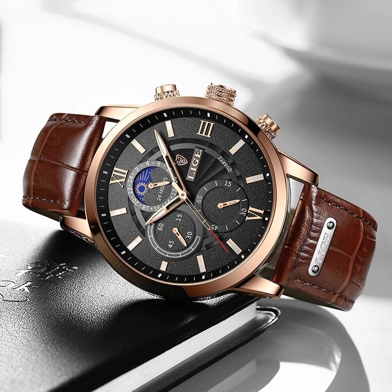 LIGE Multifunctional Quartz Watch