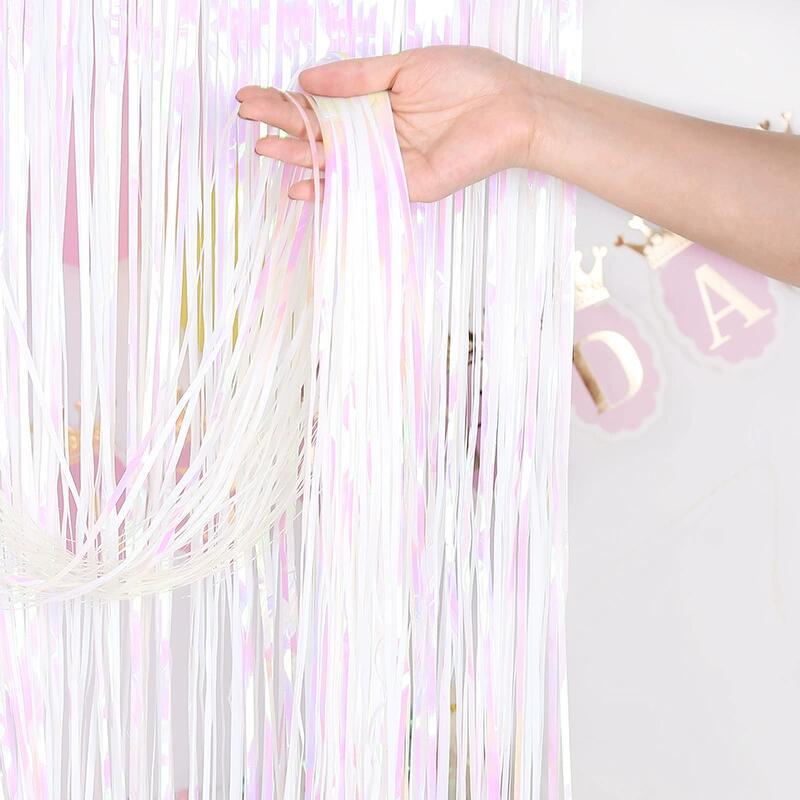 Candy-colored rain curtain party decoration