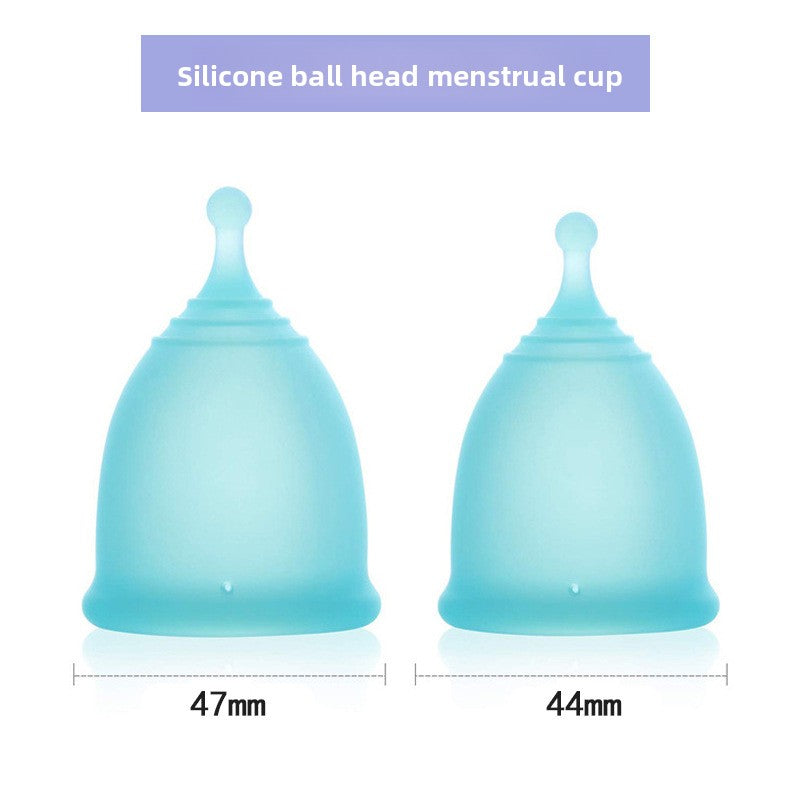 Ball-shaped handle silicone menstrual cup