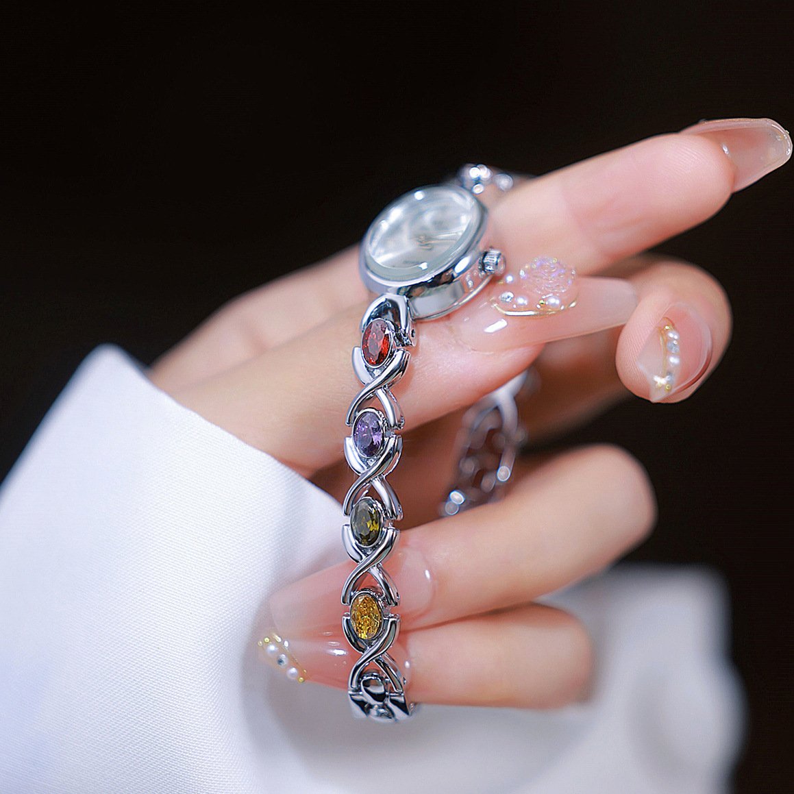 BS brand 2023 New HOT Watch Factory Direct fashion trend Oval color treasure rainbow light luxury F1726