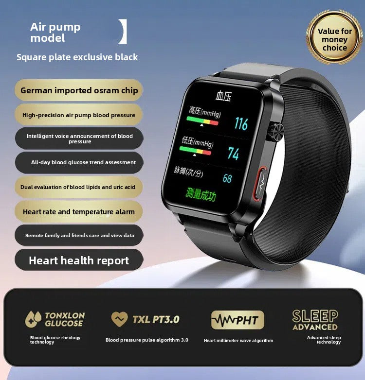 High-precision blood glucose watch for all-day health monitoring