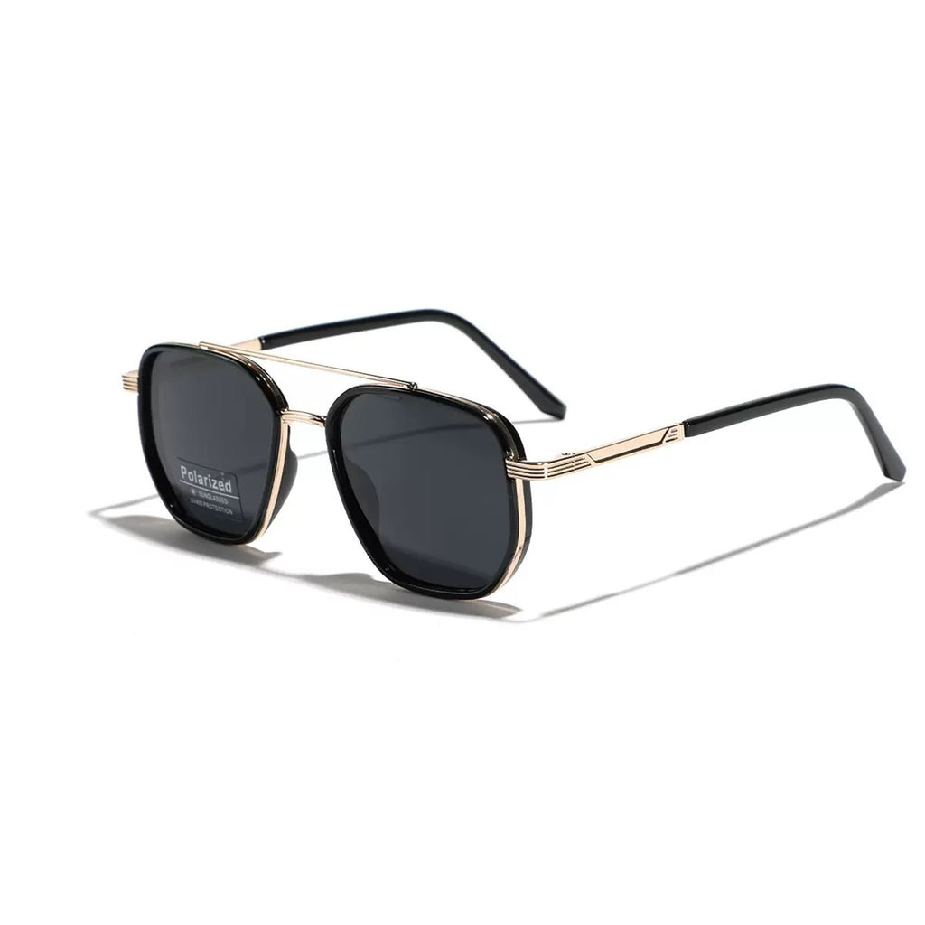 Semi-Metal Large Square Frame Sunglasses for Men