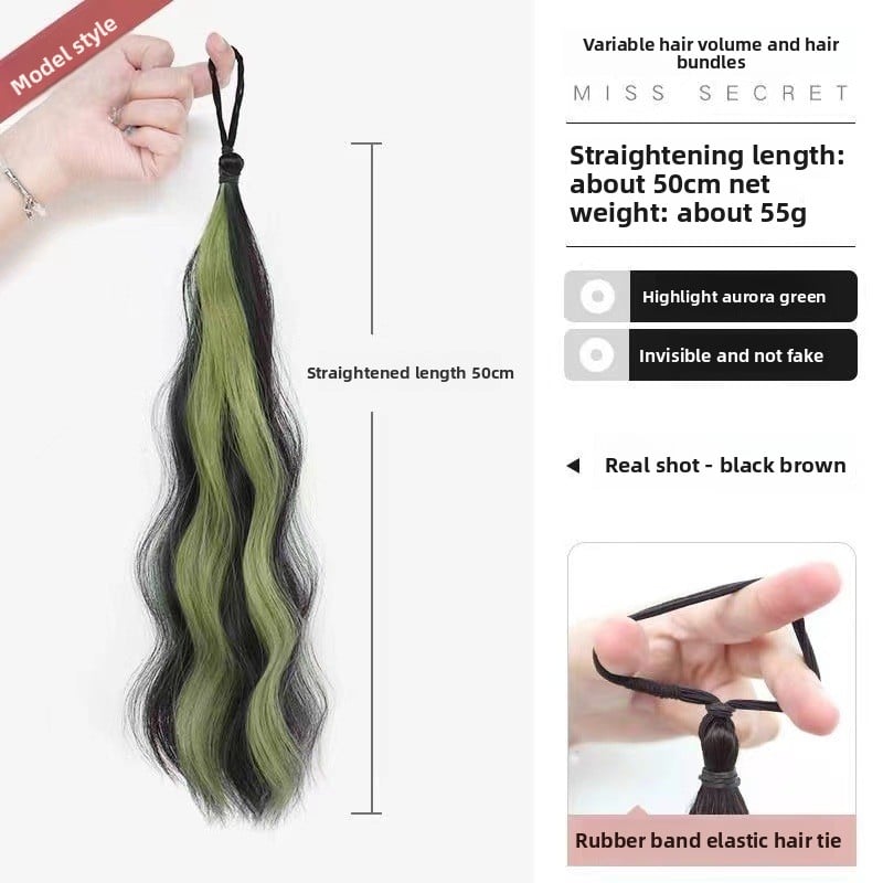 Colorful Hand-Woven Synthetic Hair Ponytail Bundles for Volume & Styling