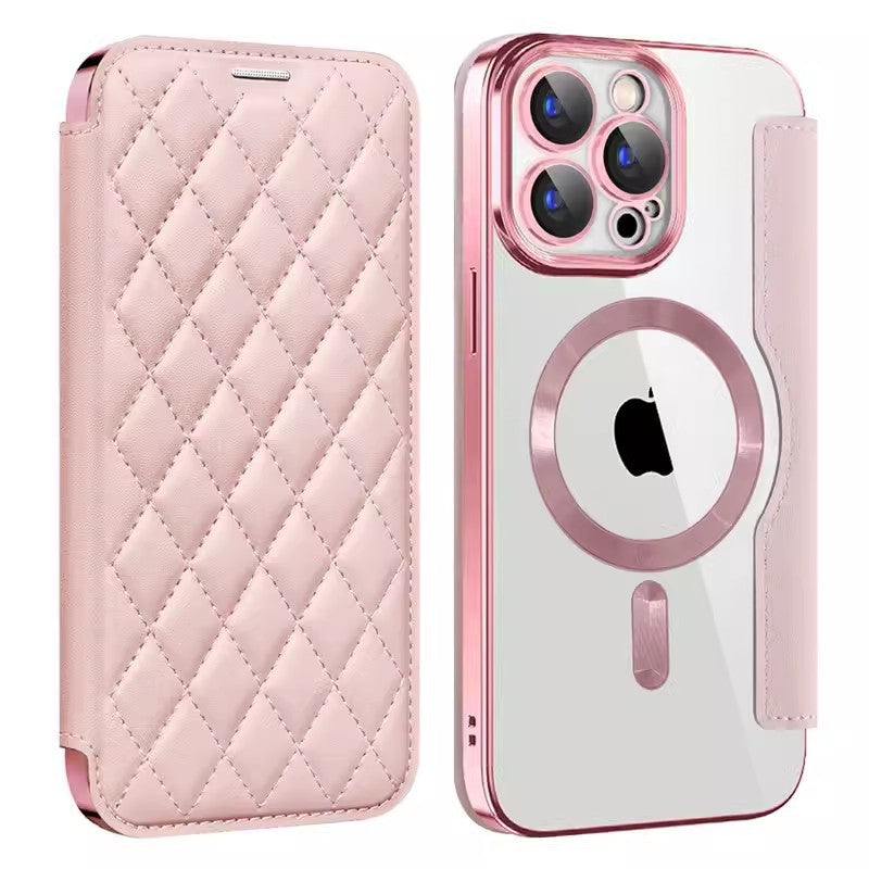 Magnetic Flip Card Leather Case