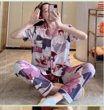 Long pants and cardigan home wear