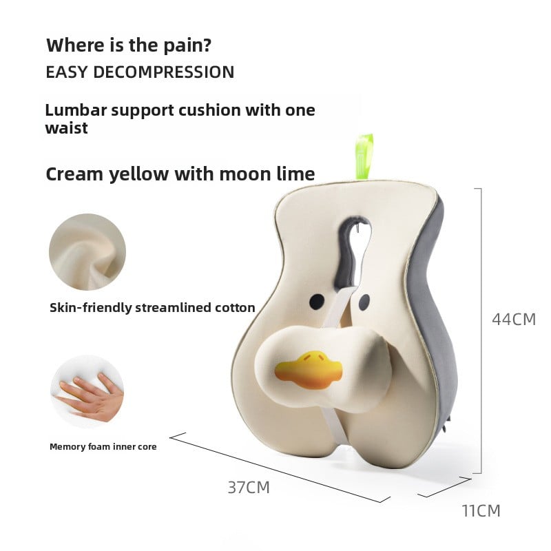 Ergonomic Memory Foam Back Support Cushion for Office Chair
