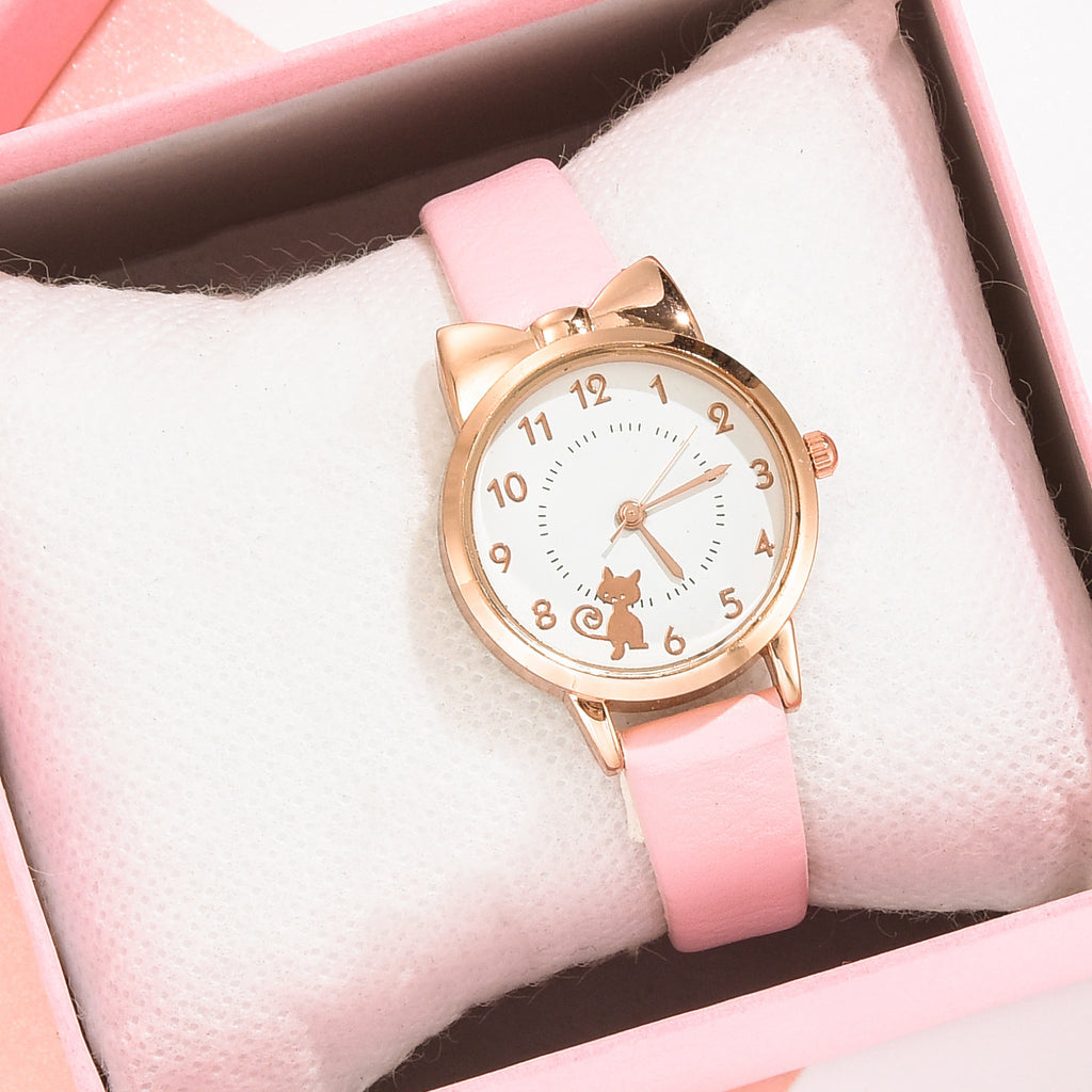 Kids Waterproof Quartz Watch with Bracelet, Cute Girl's Fashion Watch, Korean Style