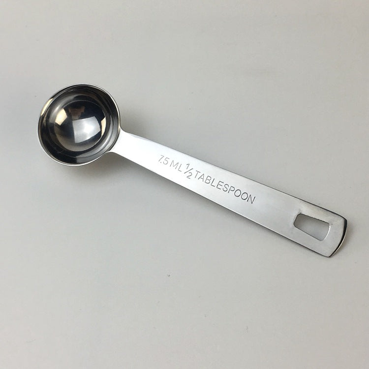 Stainless steel square-handled measuring spoon