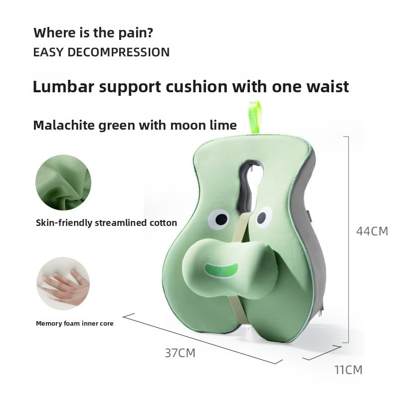 Ergonomic Memory Foam Back Support Cushion for Office Chair