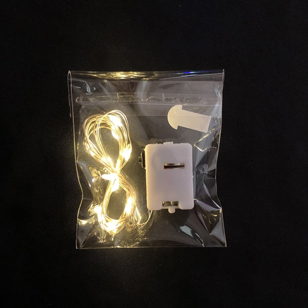 Led Copper Wire String Lights Three-gear LED Small White Box String Lights Express Gift Box Wave Ball Decorative Atmosphere Layout