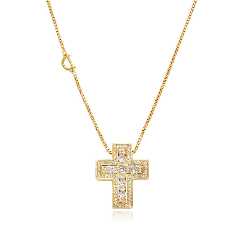 Full diamond cross necklace