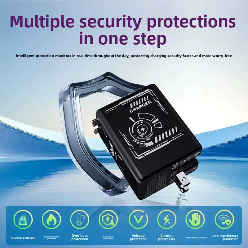 120W GaN Fast Charger with Retractable Cable