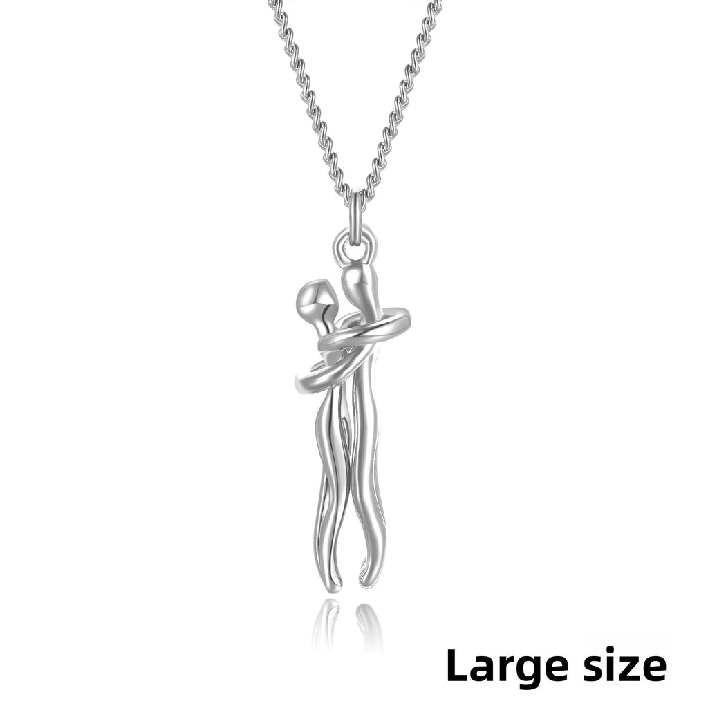 Couple Embrace Pendant Necklace