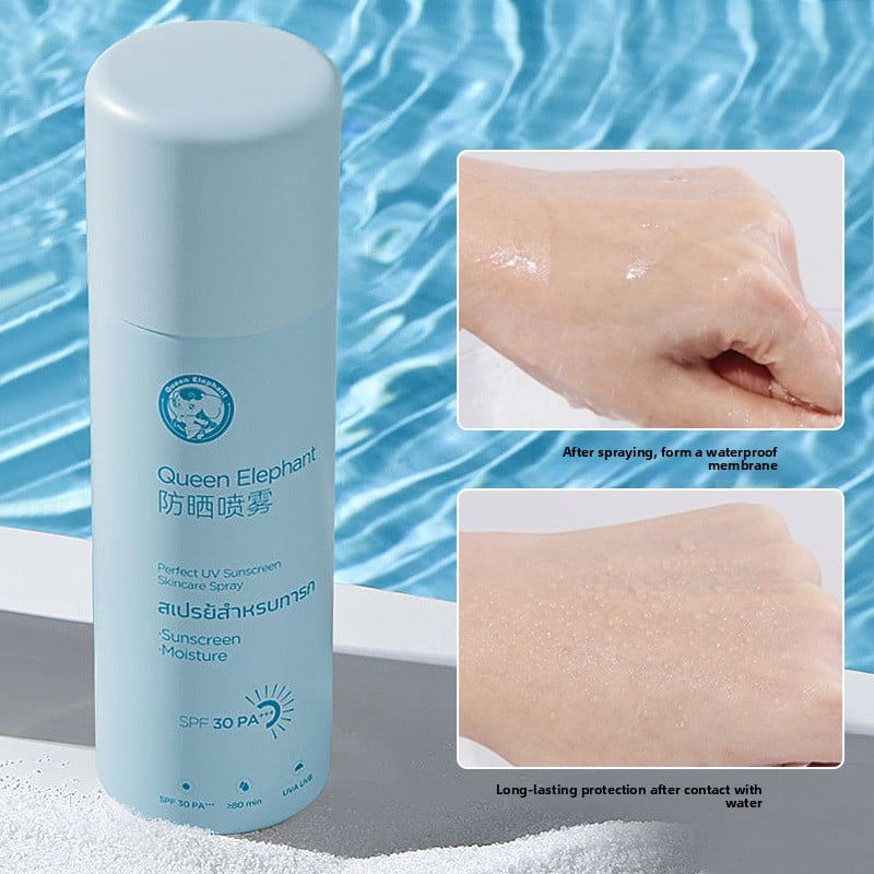 Outdoor sun protection spray