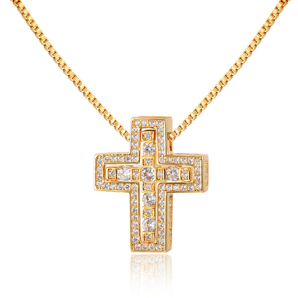 Full diamond cross necklace