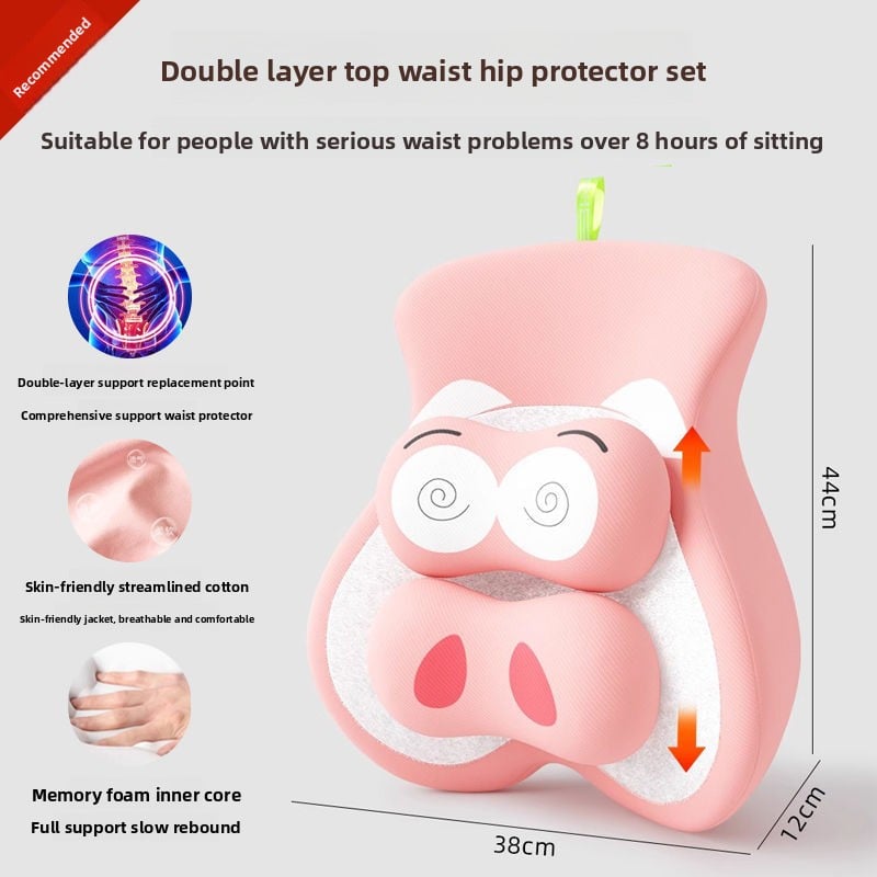 Ergonomic Memory Foam Back Support Cushion for Office Chair