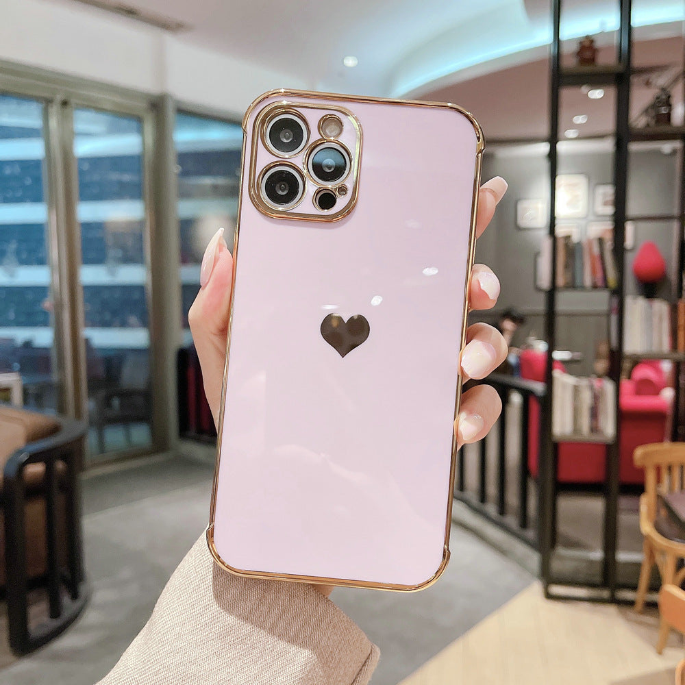 Electroplated love Apple 15 Side phone case