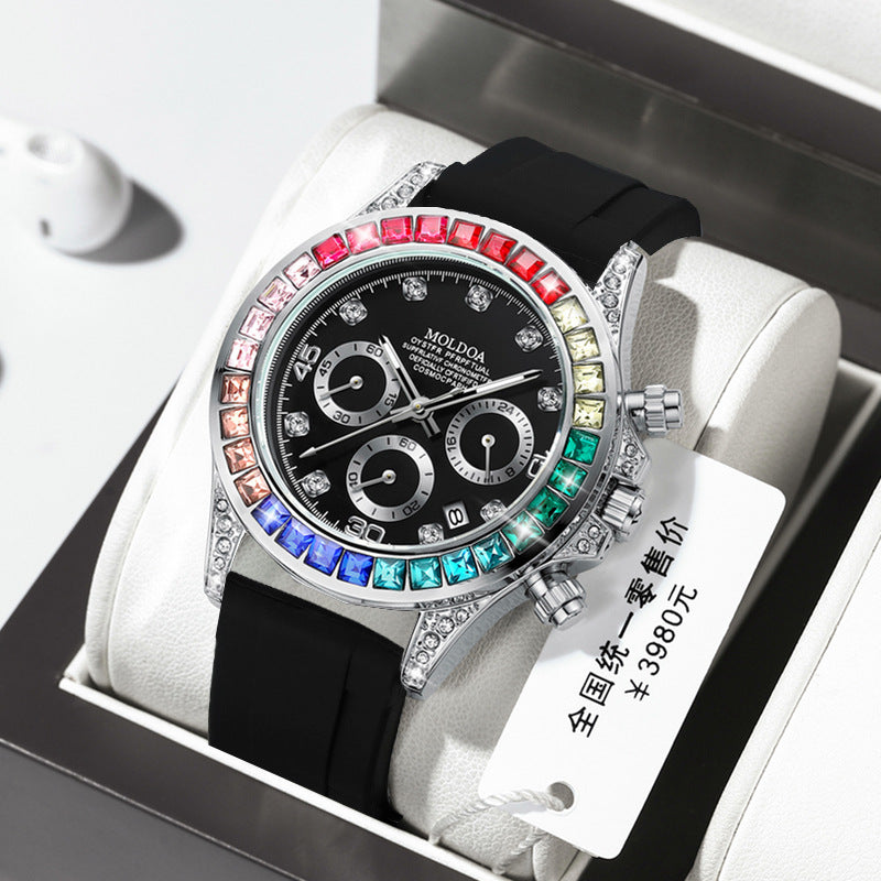 Mens Calendar Waterproof Watch with Luminous Feature