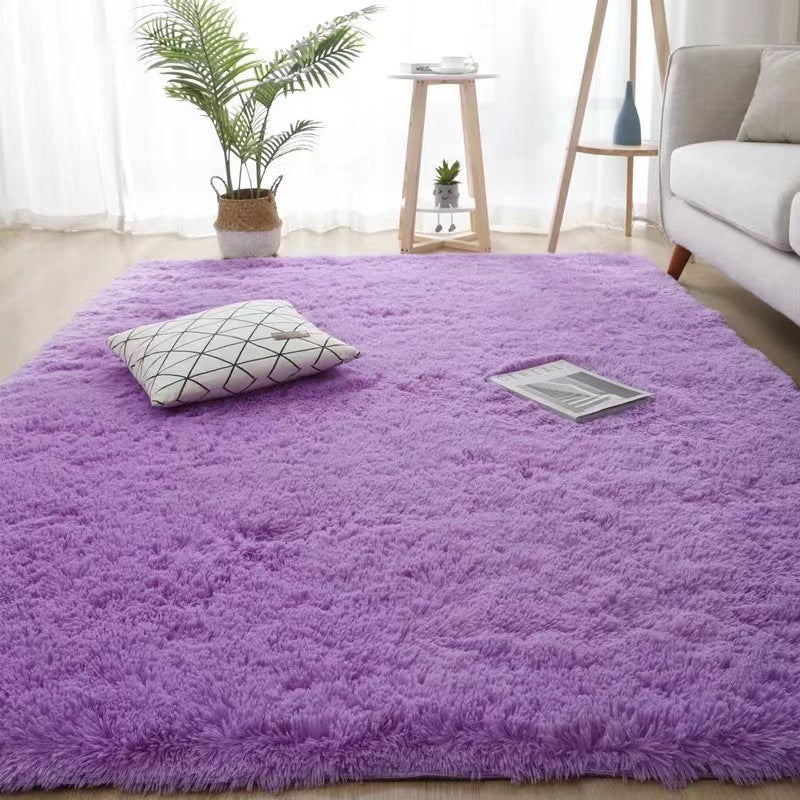 Plush Silk Hair Carpet for Home Bedroom and Living Room