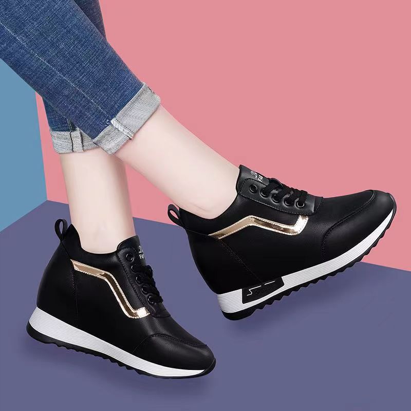 Women's Height-Increasing Casual Sneakers with Breathable Design