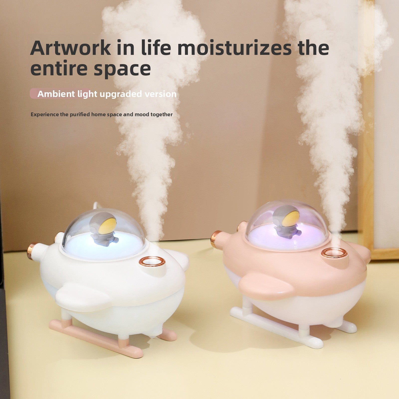 Mini USB Air Humidifier with LED Light for Home Bedroom