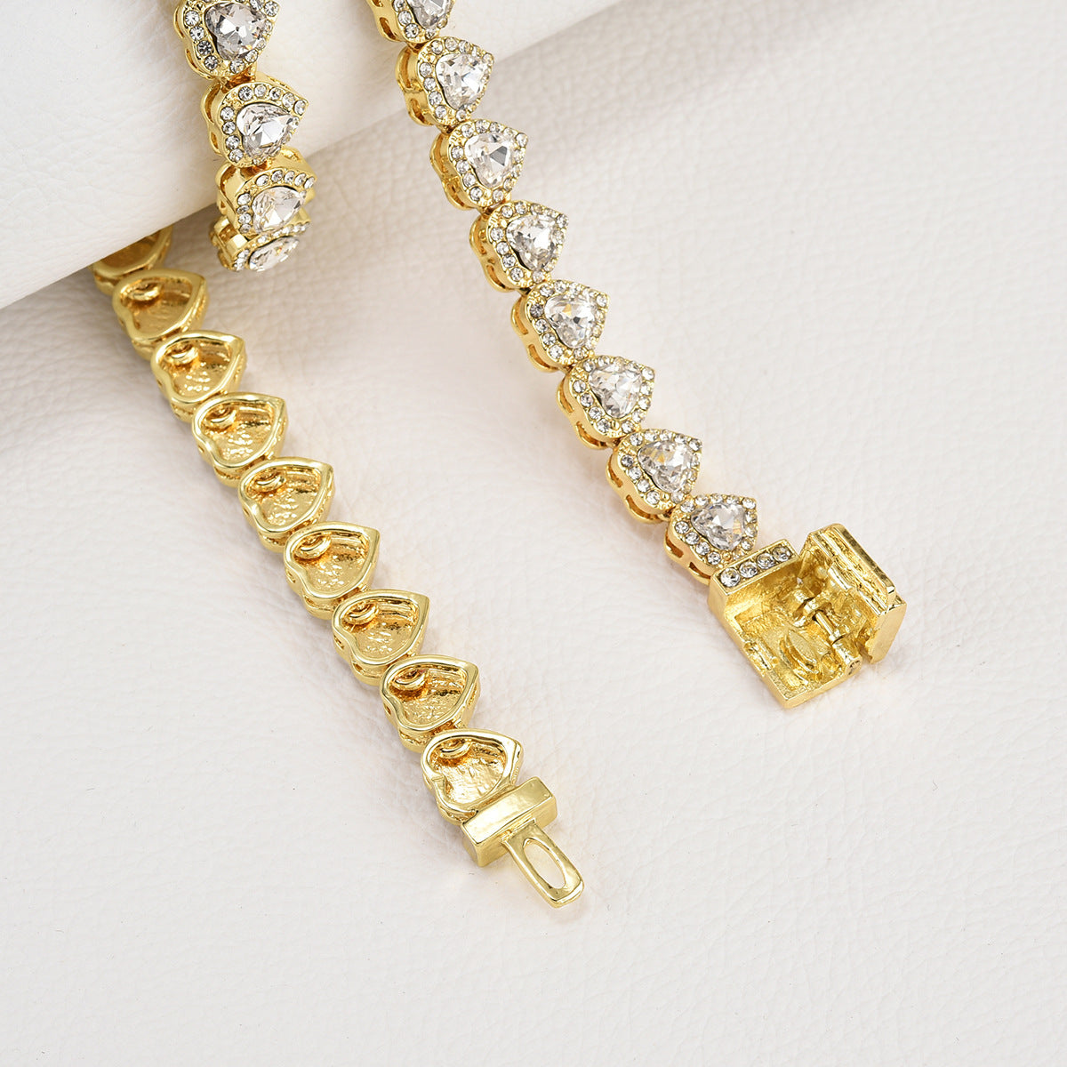 Hip-hop heart-shaped rock candy necklace