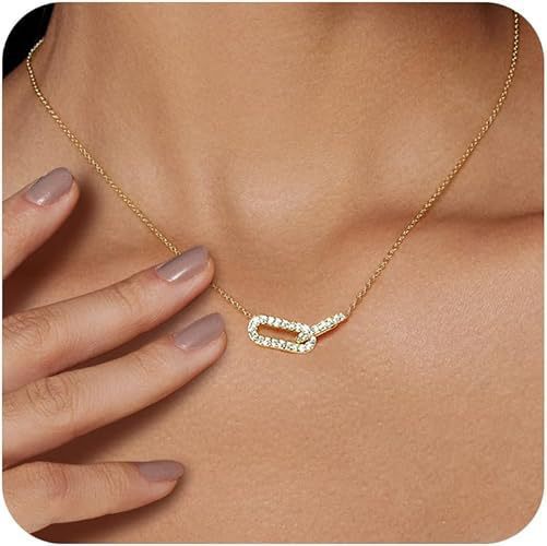 Double Oval Interlocking Pendant Necklace