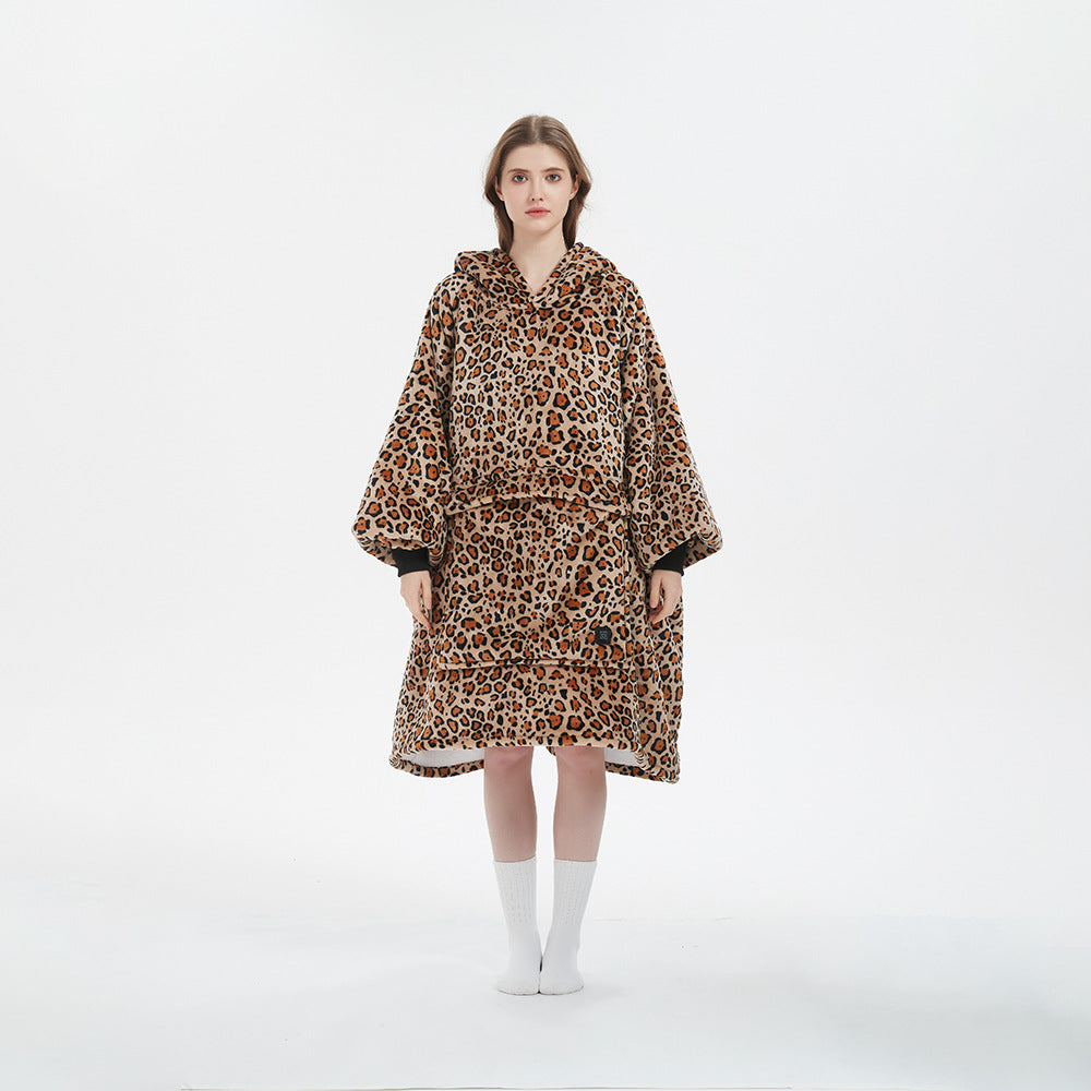 USB Heating Wearable Hooded Blanket