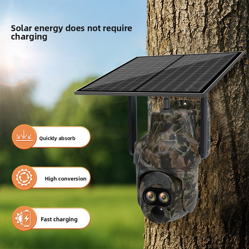 12x Zoom Solar Camouflage Outdoor 4G Surveillance Camera