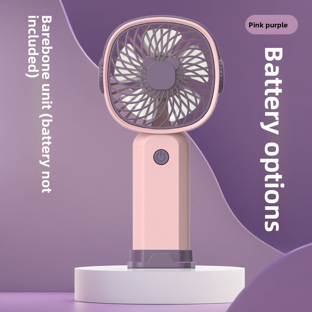 Handheld USB Rechargeable Mini Fan with Phone Holder
