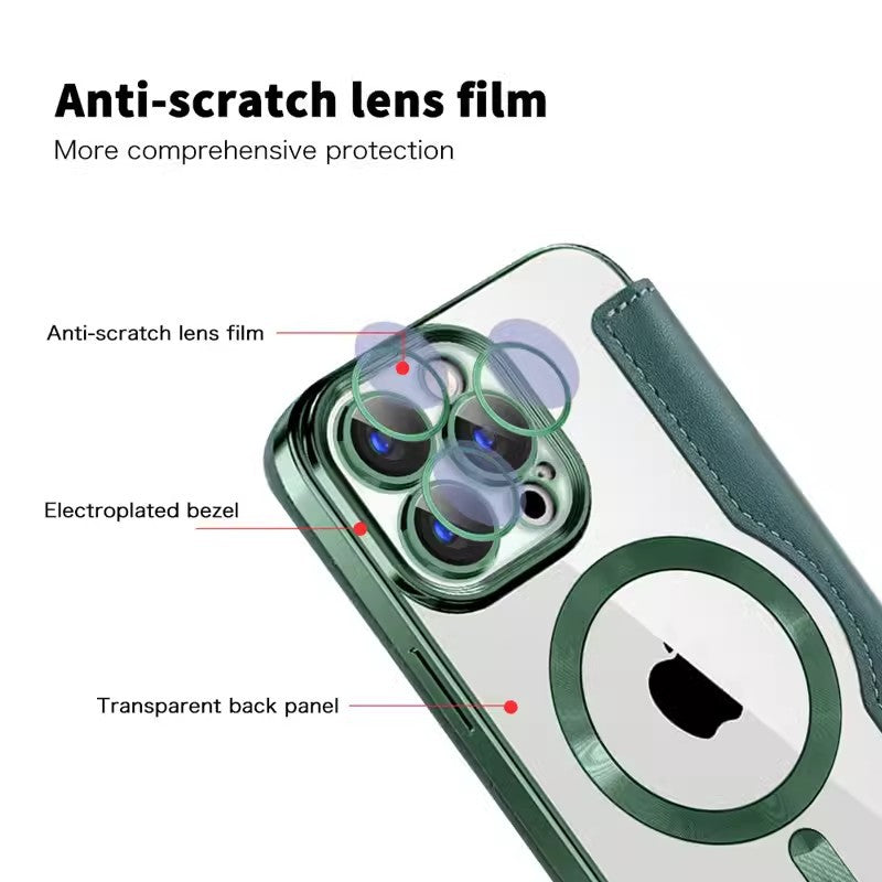 Magnetic Flip Card Leather Case