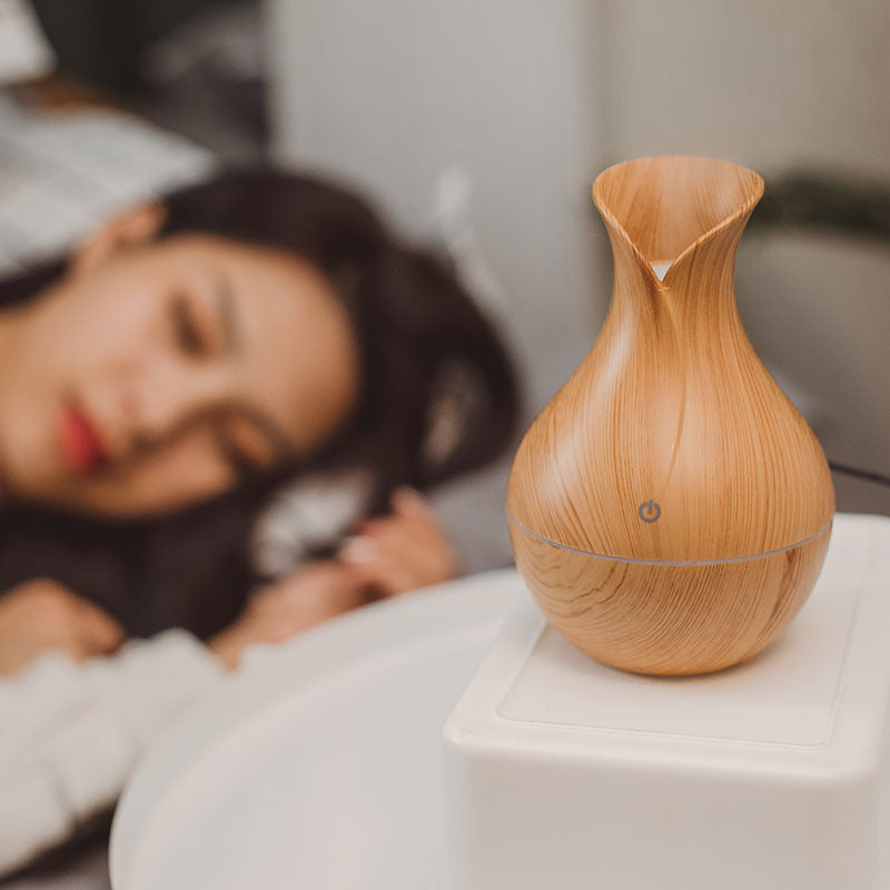 Wood Grain Ultrasonic Humidifier with Night Light