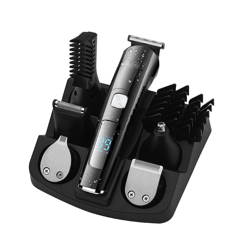 Electric Hair Clipper with LCD Display and Multi-Attachments