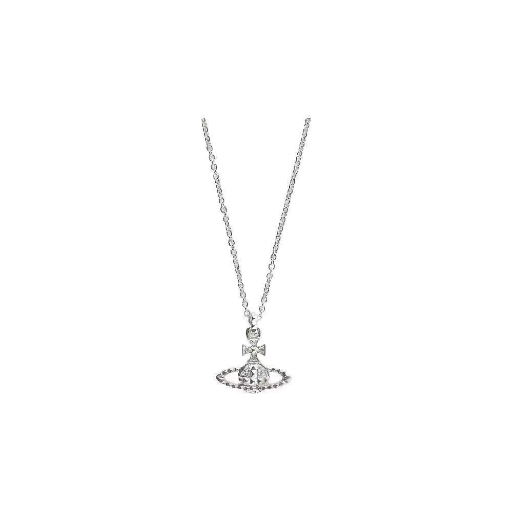 Saturn Diamond Accent Clavicle Necklace