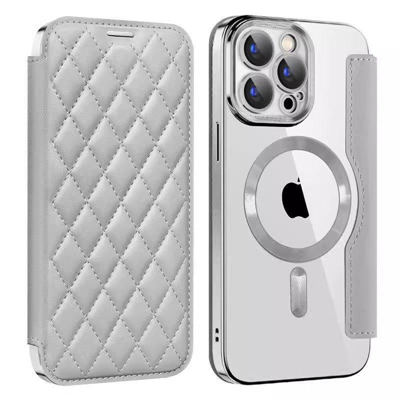 Magnetic Flip Card Leather Case