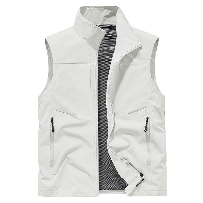 Men's Workwear Vest Waterproof Quick-Drying Multi-Pocket