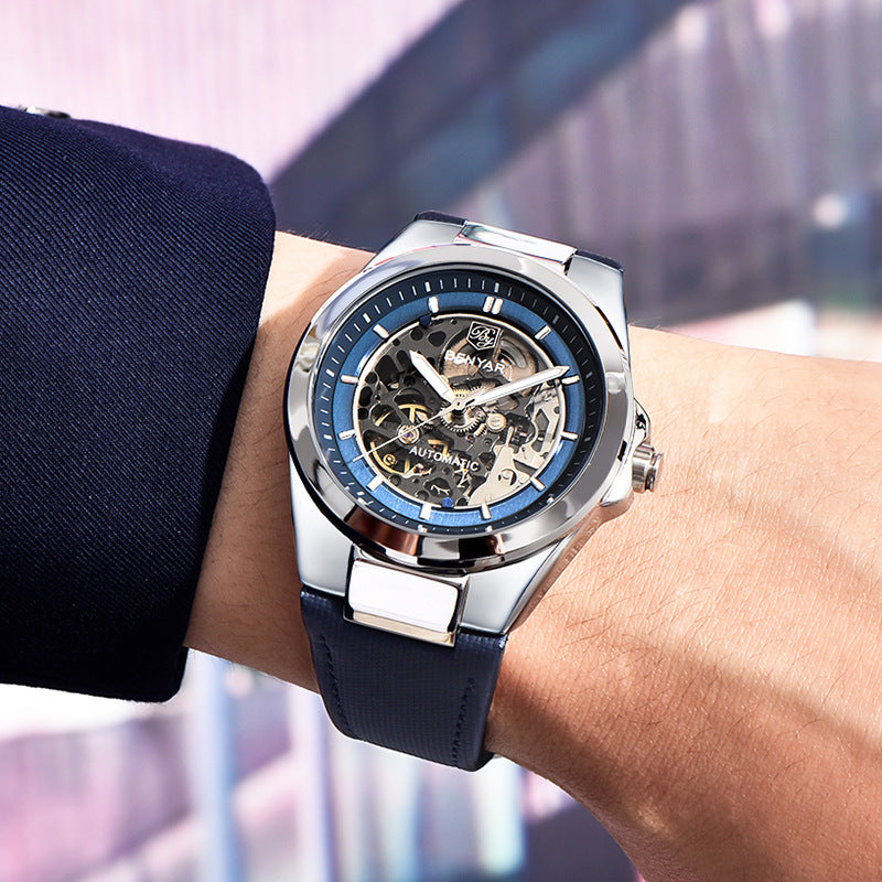 Benyar Automatic Skeleton Dial Men's Watch