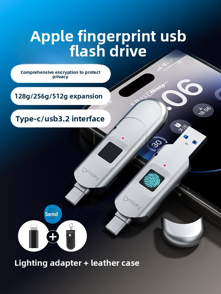 Dual Interface Fingerprint Encryption USB Drive