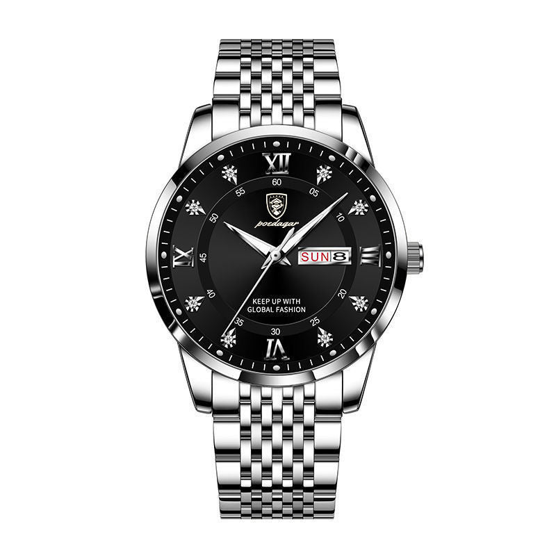Foreign trade AliExpress explosions Swiss certification imported double calendar waterproof luminous men's watch Korean fashion