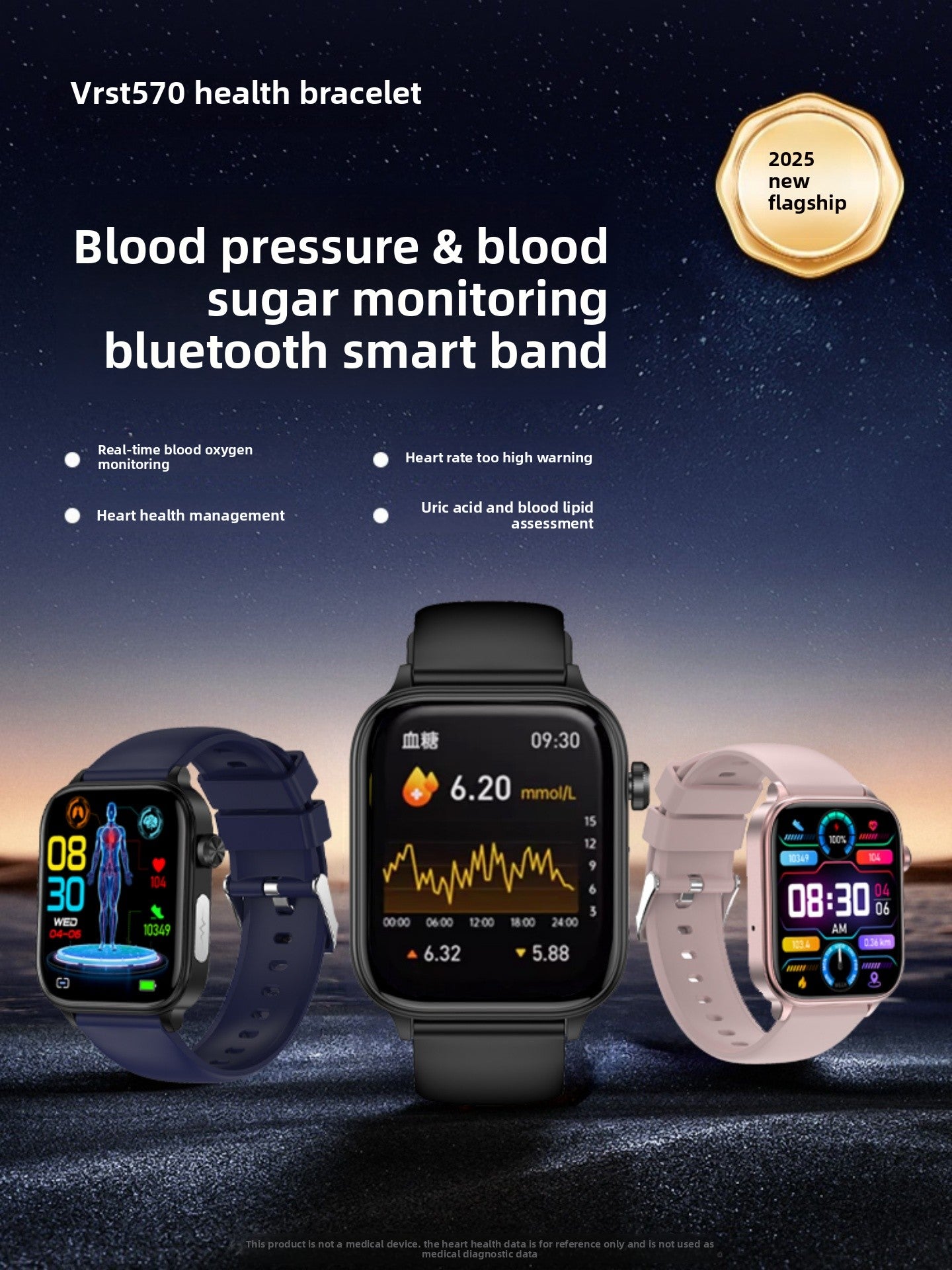 High-precision blood glucose watch for all-day health monitoring
