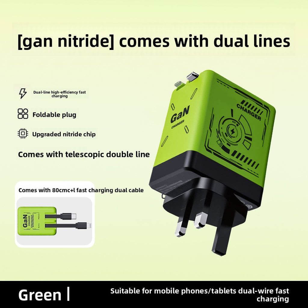 120W GaN Fast Charger with Retractable Cable